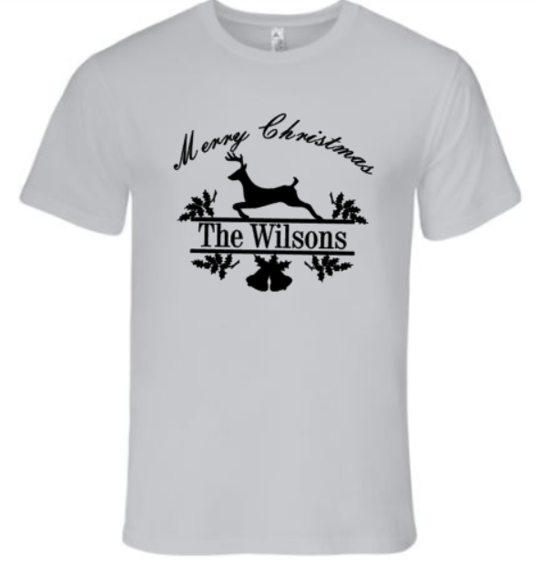 Merry Christmas Men/Unisex T-Shirt With Family Name